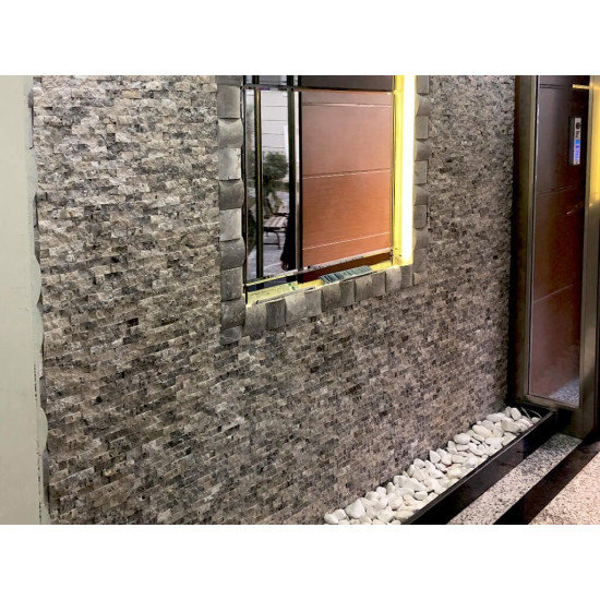 2,5x10 Nordic Silver Travertine 