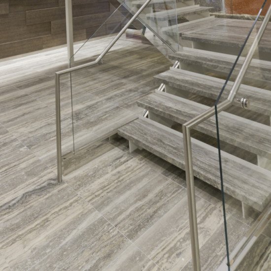 Silver Travertıne-Veincut